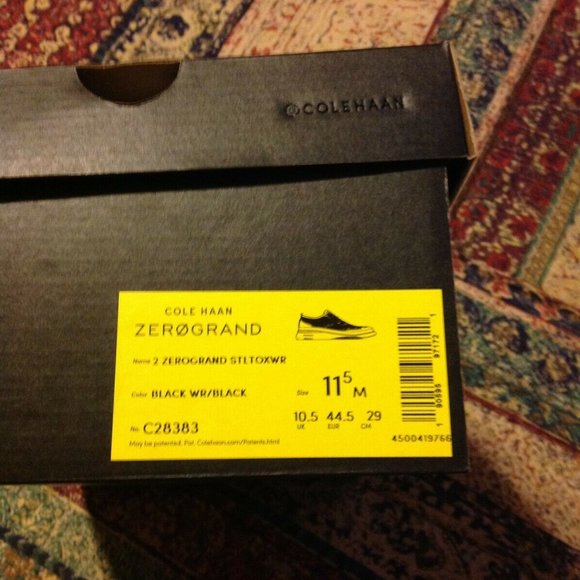 Cole Haan Men\'s ZeroGrand Black WR Stitchlite Oxford Shoes 11M &11.5M NIB